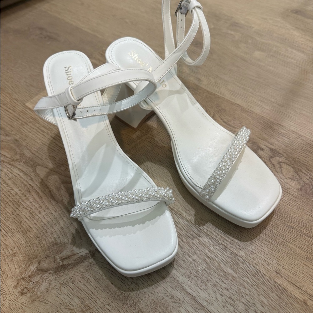Elegant White Strappy Heels